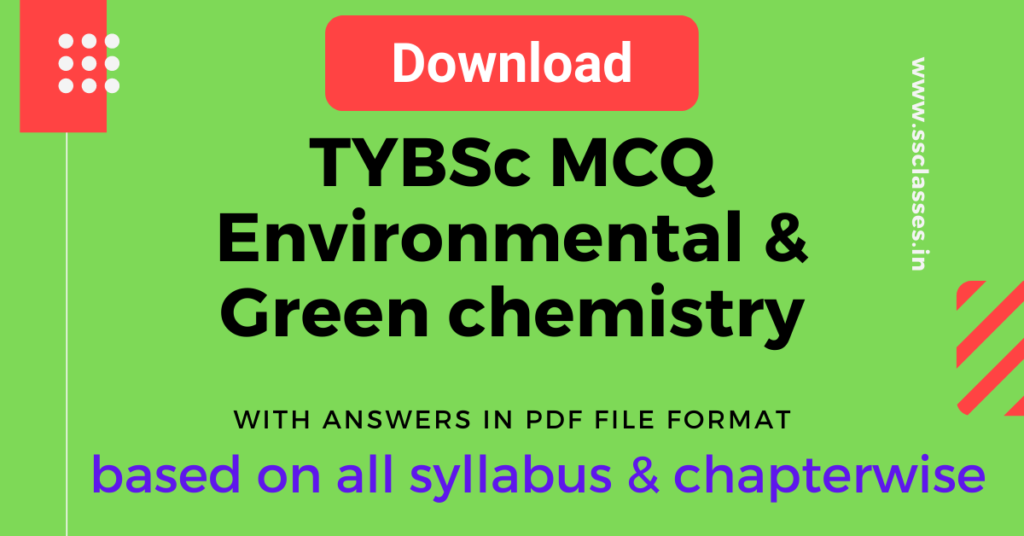 Environmental and Green chemistry MCQ with Answers PDF
