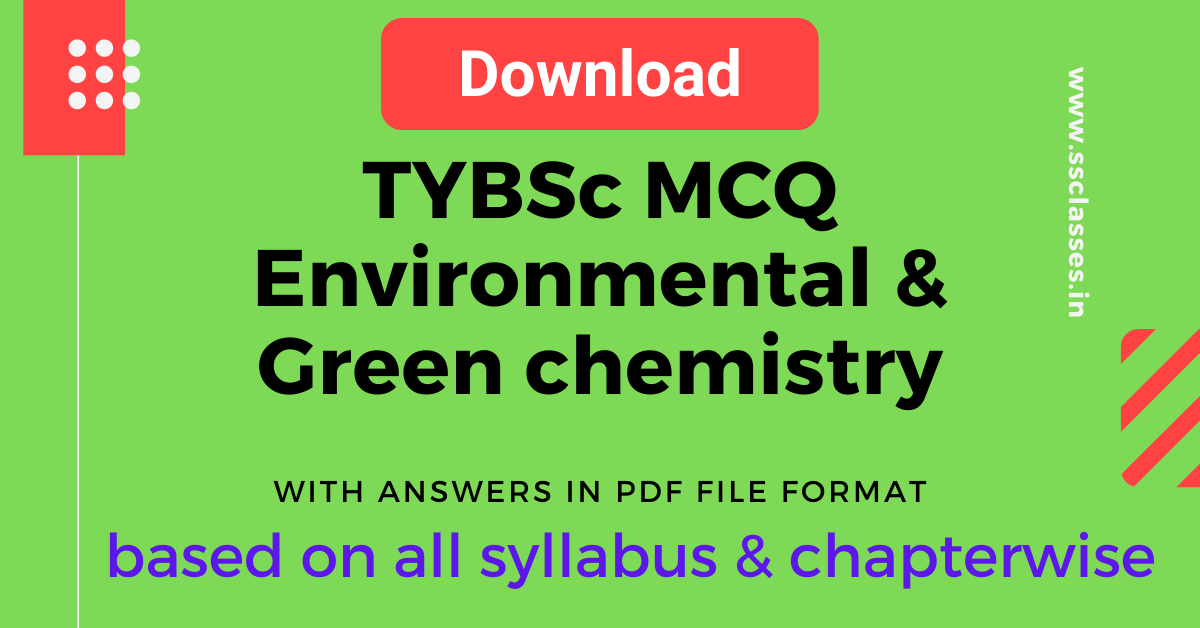 Environmental And Green chemistry MCQ PDF TYBSC